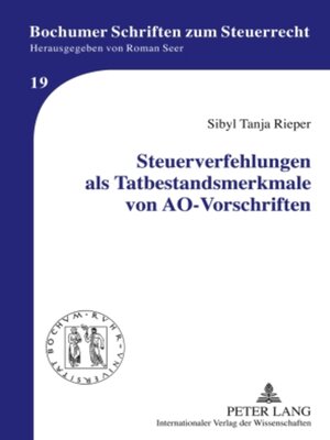 cover image of Steuerverfehlungen als Tatbestandsmerkmale von AO-Vorschriften